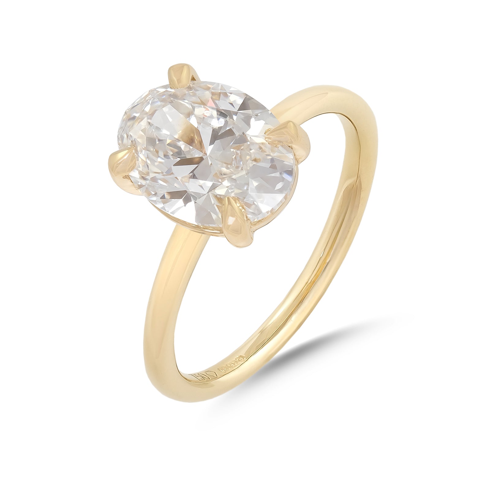 Lab Diamond 3.42ct Oval-Cut Solitaire Engagement Ring