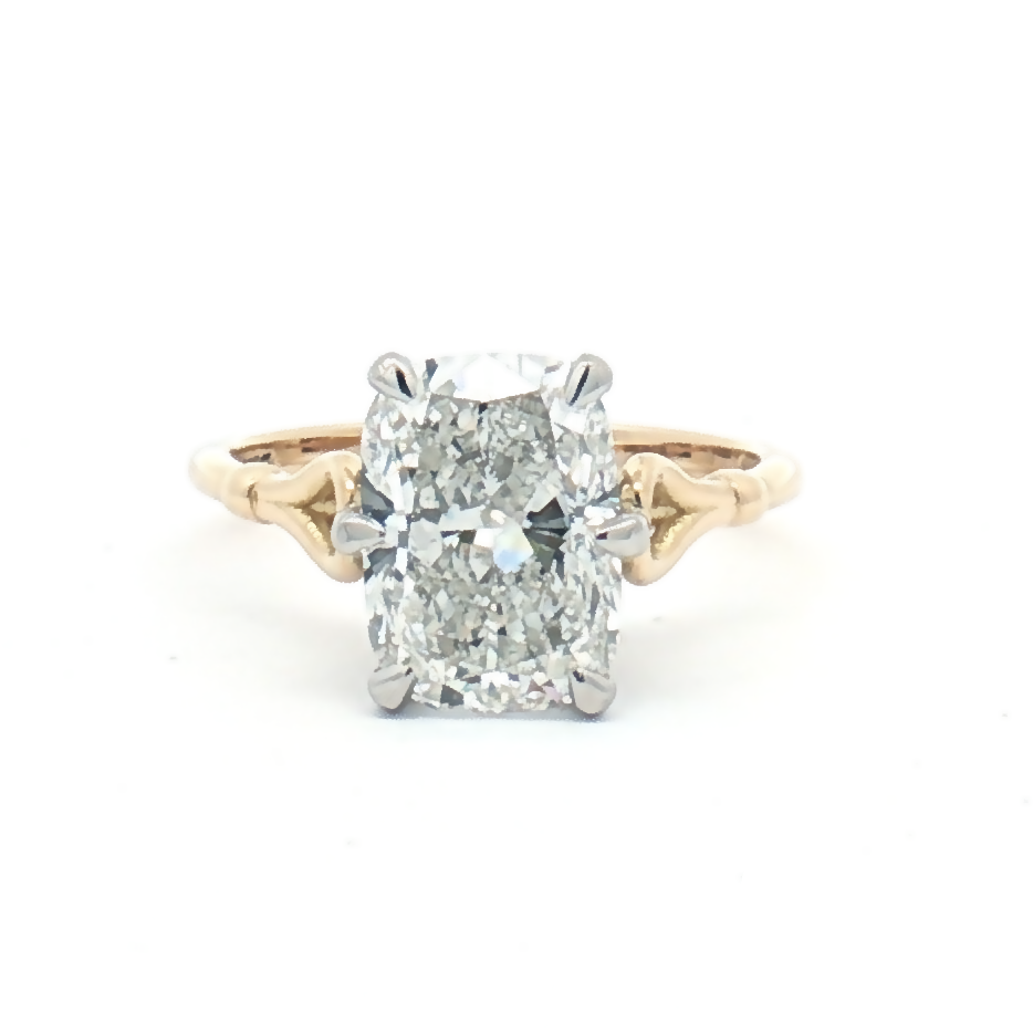 Lab Diamond 3.44ct Elongated Cushion-cut Engagement Ring