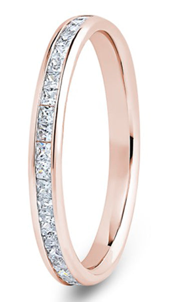 Princess Cut Channel Set Wedding Ring