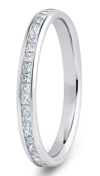 Princess Cut Channel Set Wedding Ring