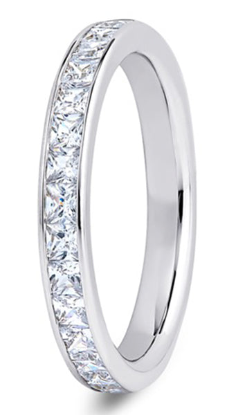 Princess Cut Channel Set Wedding Ring