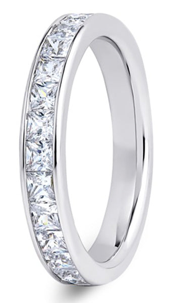 Princess Cut Channel Set Wedding Ring