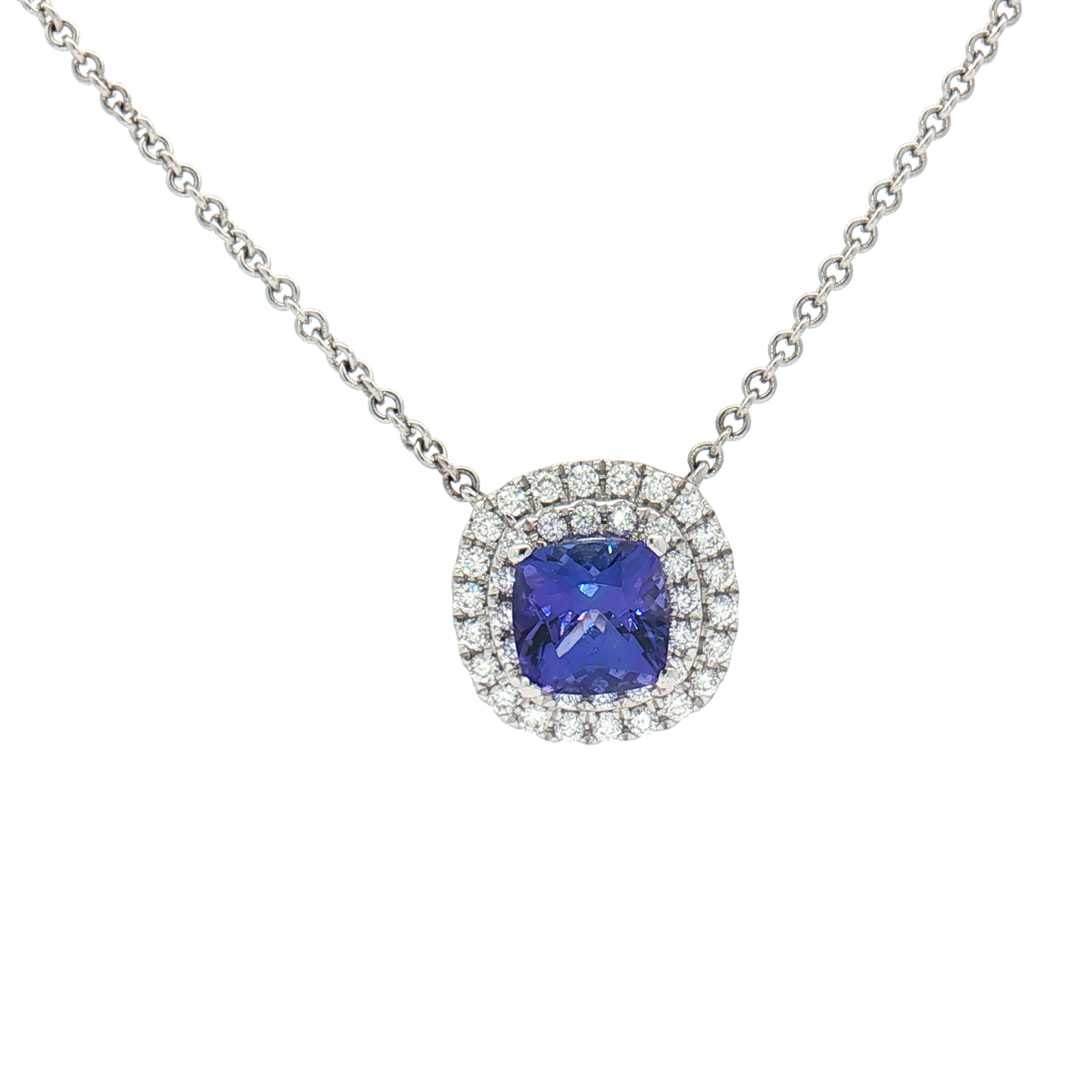 Pre-owned 18ct White Gold Tanzanite and Diamond Pendant