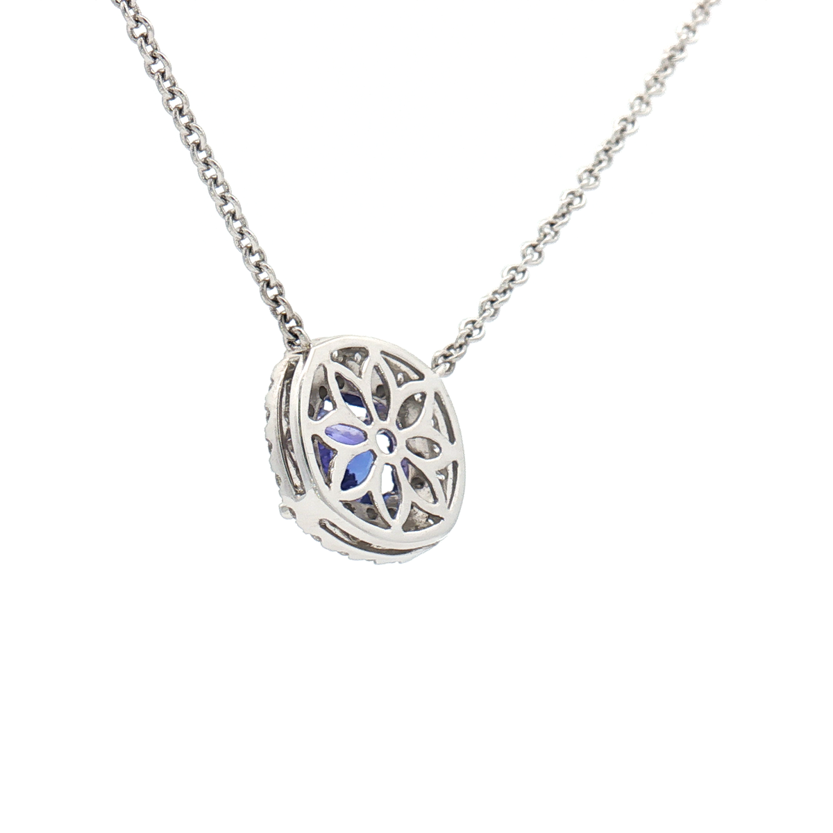 Pre-owned 18ct White Gold Tanzanite and Diamond Pendant
