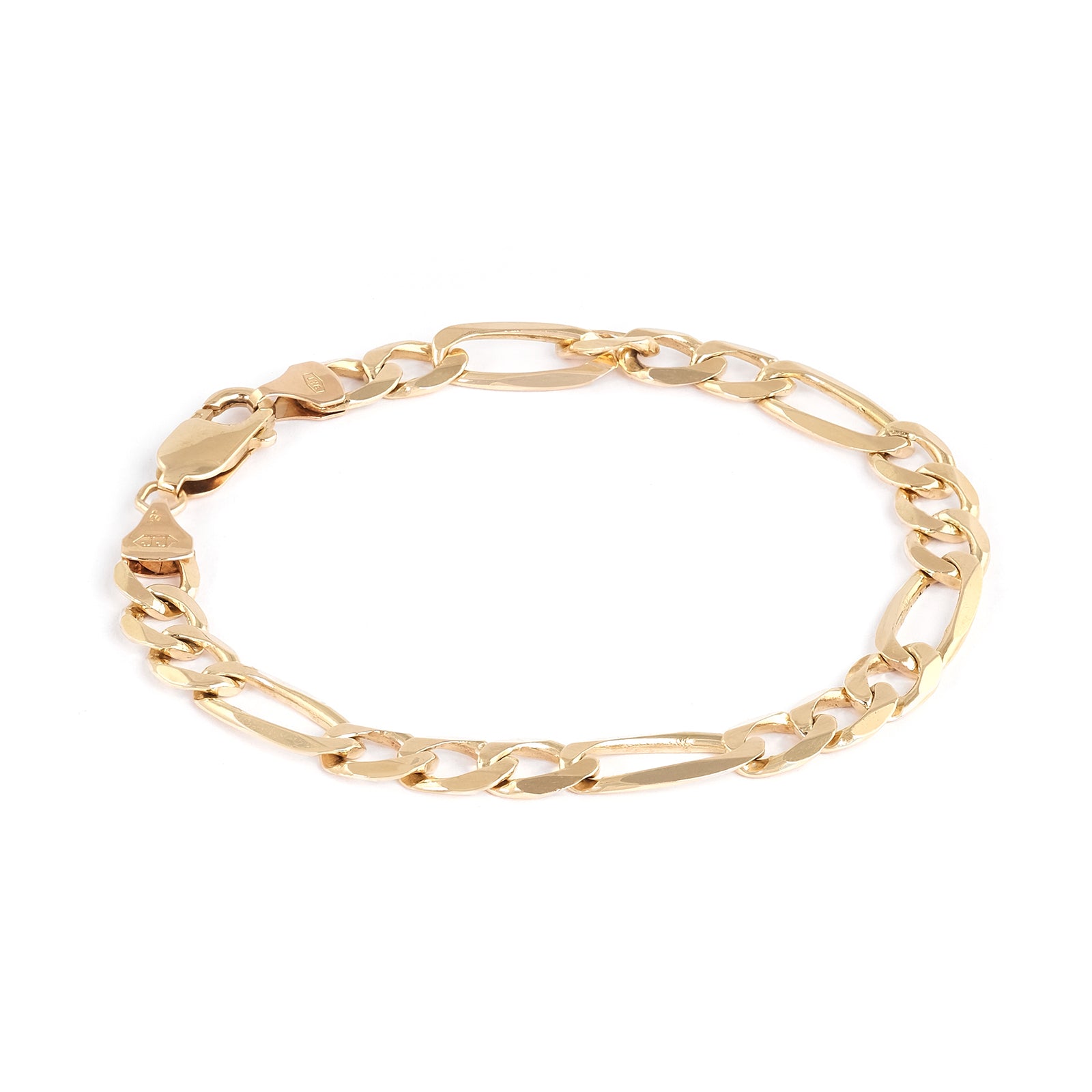 Pre-owned 9ct Yellow Gold Figaro Bracelet 