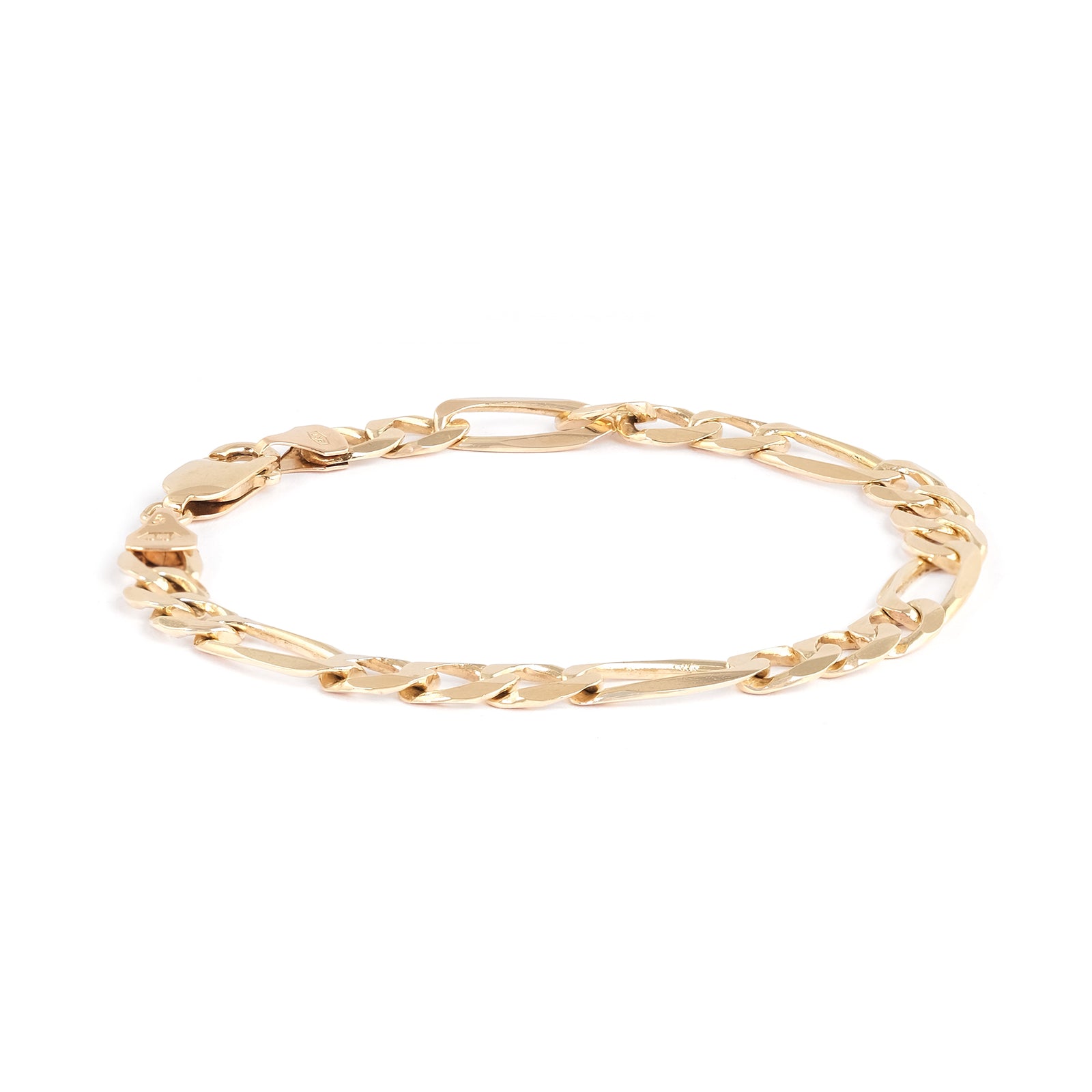 Pre-owned 9ct Yellow Gold Figaro Bracelet 