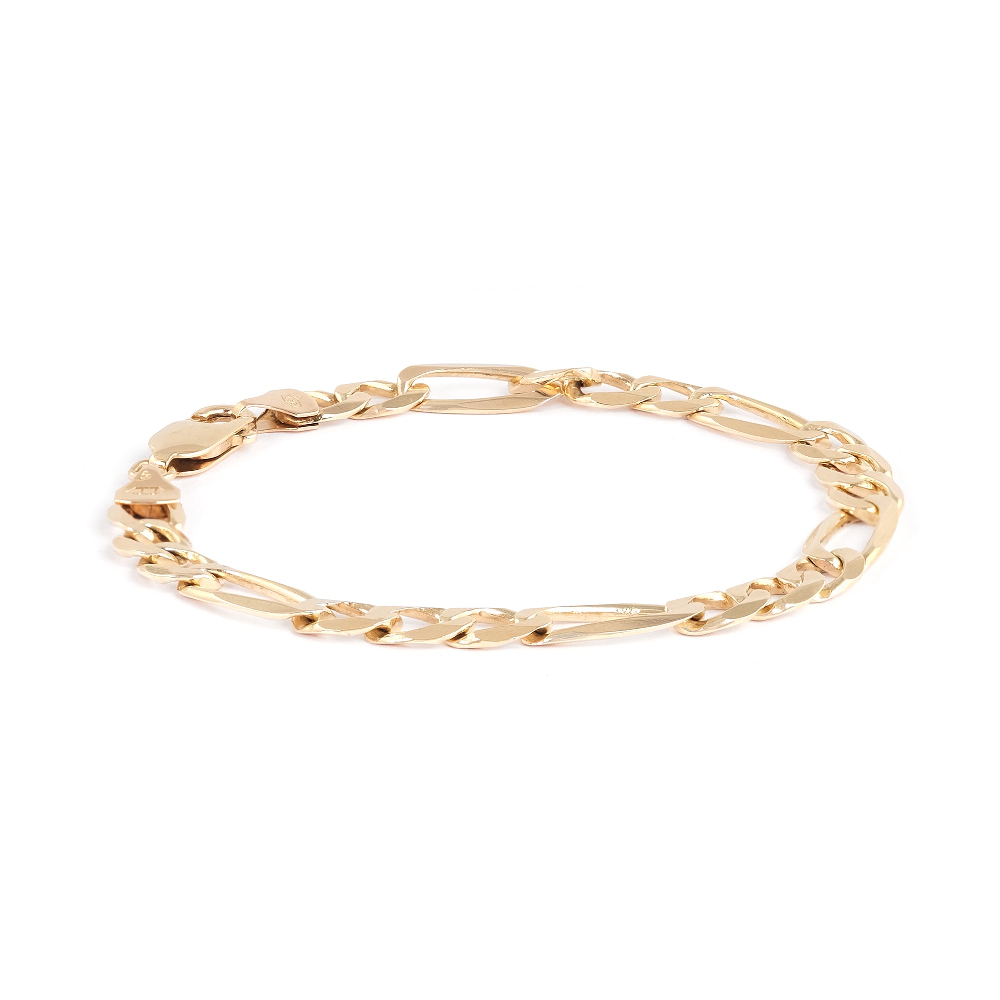 Pre-owned 9ct Yellow Gold Figaro Bracelet 