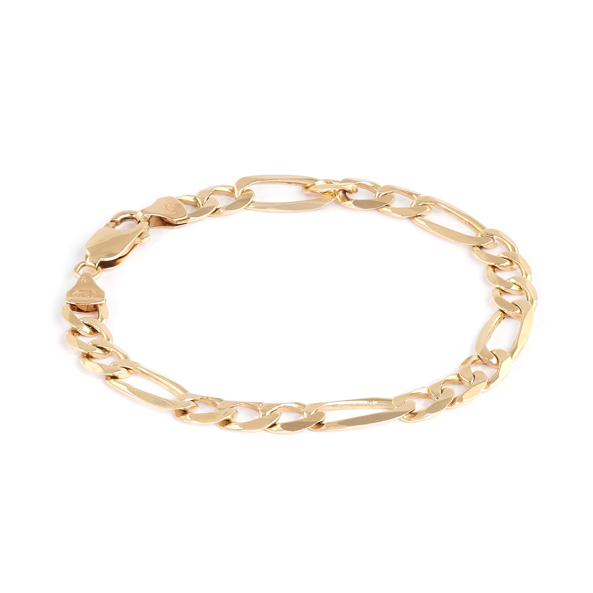 Pre-owned 9ct Yellow Gold Figaro Bracelet 
