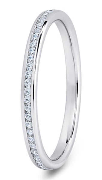 Round Brilliant Cut Channel Set Diamond Wedding Ring