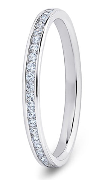 Round Brilliant Cut Channel Set Diamond Wedding Ring