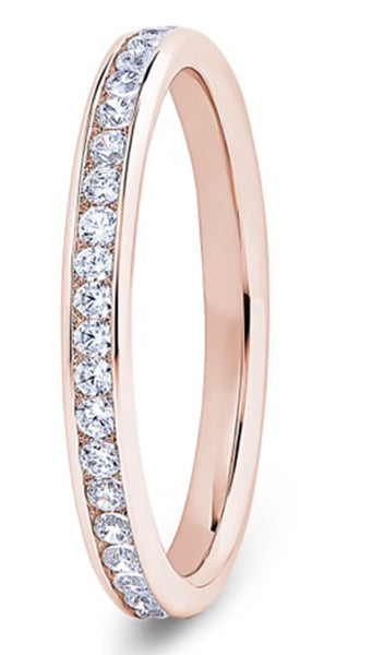 Round Brilliant Cut Channel Set Diamond Wedding Ring