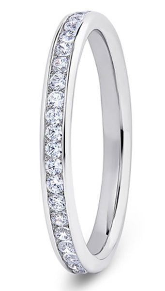 Round Brilliant Cut Channel Set Diamond Wedding Ring