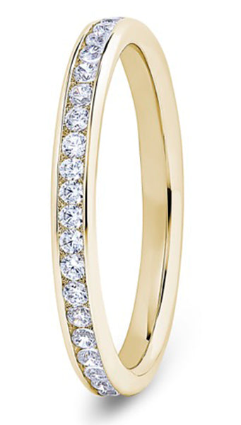 Round Brilliant Cut Channel Set Diamond Wedding Ring