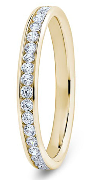 Round Brilliant Cut Channel Set Diamond Wedding Ring