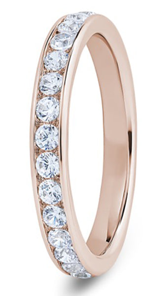 Round Brilliant Cut Channel Set Diamond Wedding Ring