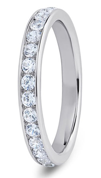 Round Brilliant Cut Channel Set Diamond Wedding Ring