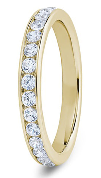 Round Brilliant Cut Channel Set Diamond Wedding Ring