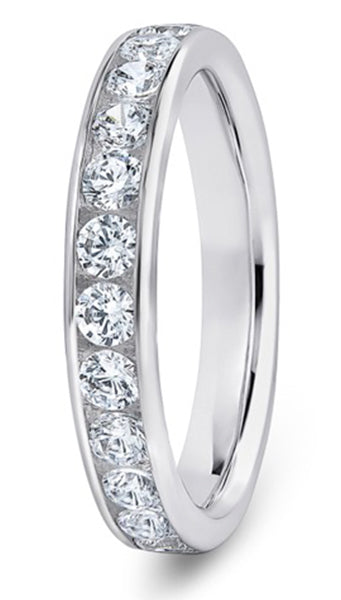 Round Brilliant Cut Channel Set Diamond Wedding Ring