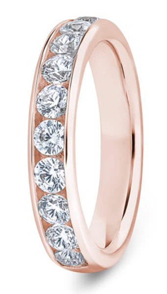 Round Brilliant Cut Channel Set Diamond Wedding Ring