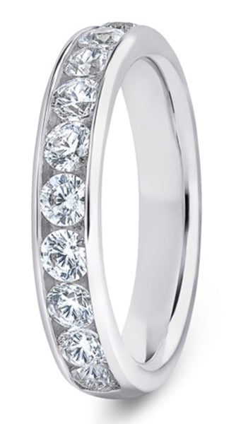 Round Brilliant Cut Channel Set Diamond Wedding Ring