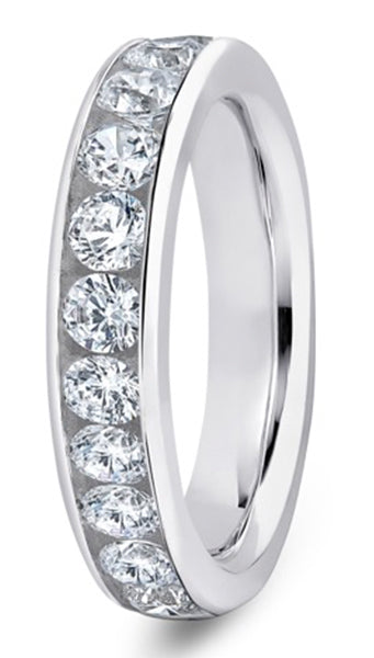 Round Brilliant Cut Channel Set Diamond Wedding Ring