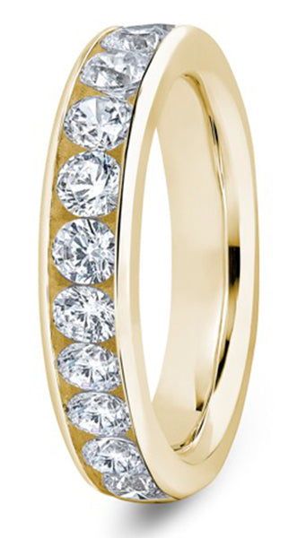 Round Brilliant Cut Channel Set Diamond Wedding Ring