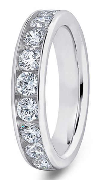 Round Brilliant Cut Channel Set Diamond Wedding Ring