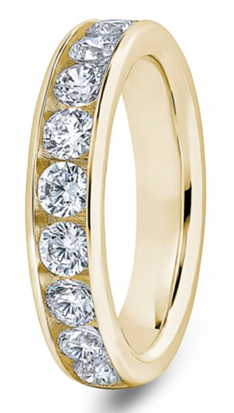 Round Brilliant Cut Channel Set Diamond Wedding Ring