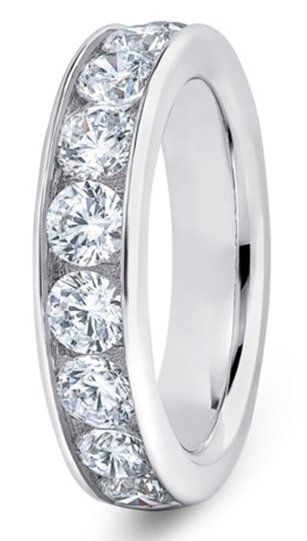 Round Brilliant Cut Channel Set Diamond Wedding Ring