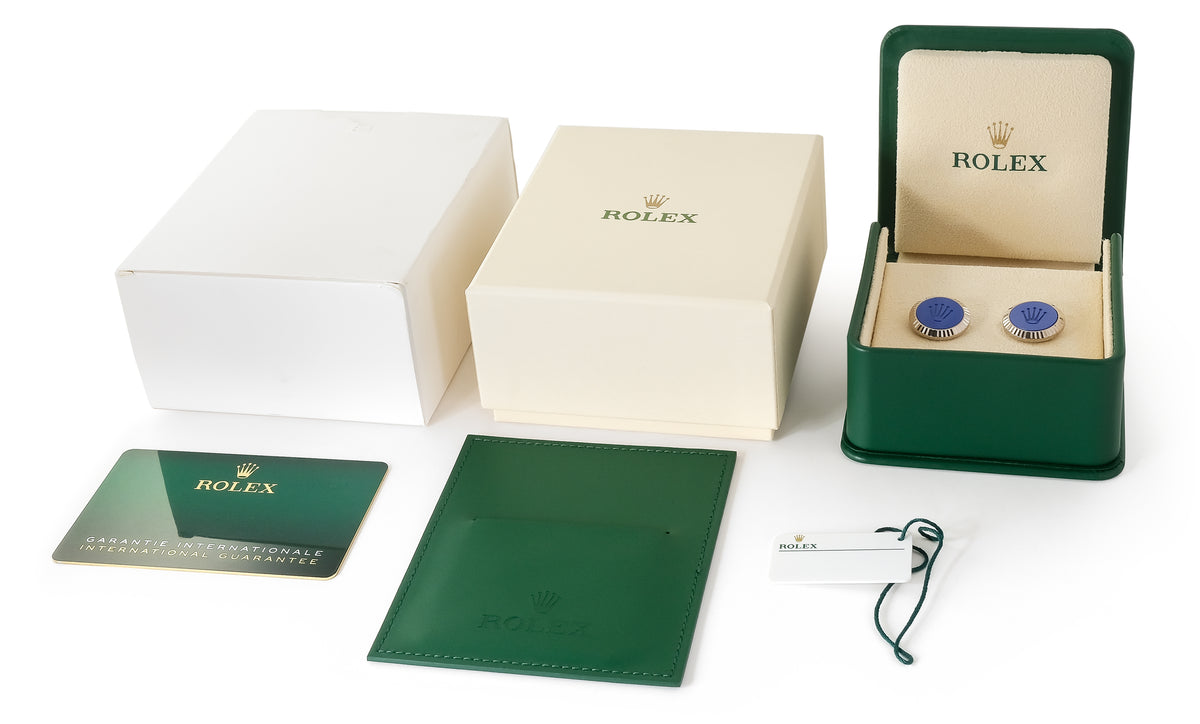 Rolex 18ct White Gold Cufflinks A1039BLUE