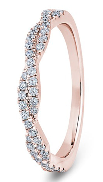 Round Brilliant Cut Twist Claw Diamond Wedding Ring