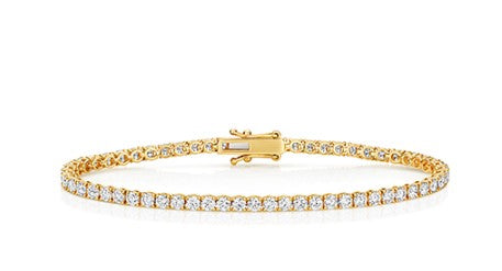 9ct Yellow Gold Lab Diamond 3.77ct Tennis Bracelet