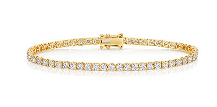9ct Yellow Gold Lab Diamond 4.20ct Tennis Bracelet