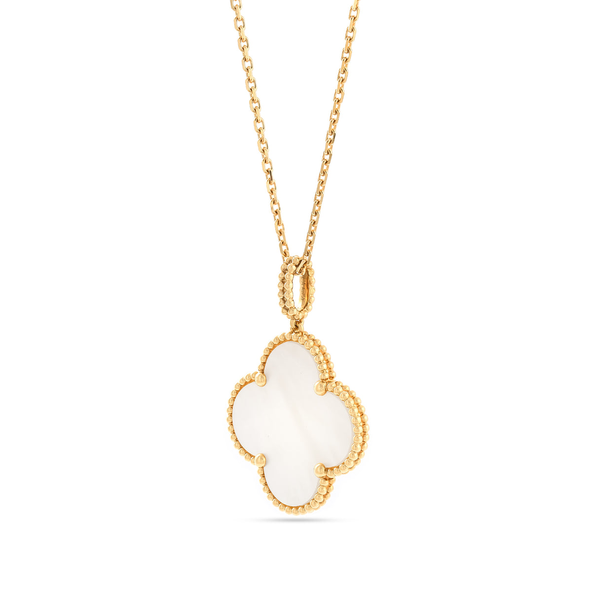 Van Cleef &amp; Arpels 18ct Yellow Gold Alhambra Mother Of Pearl Necklace