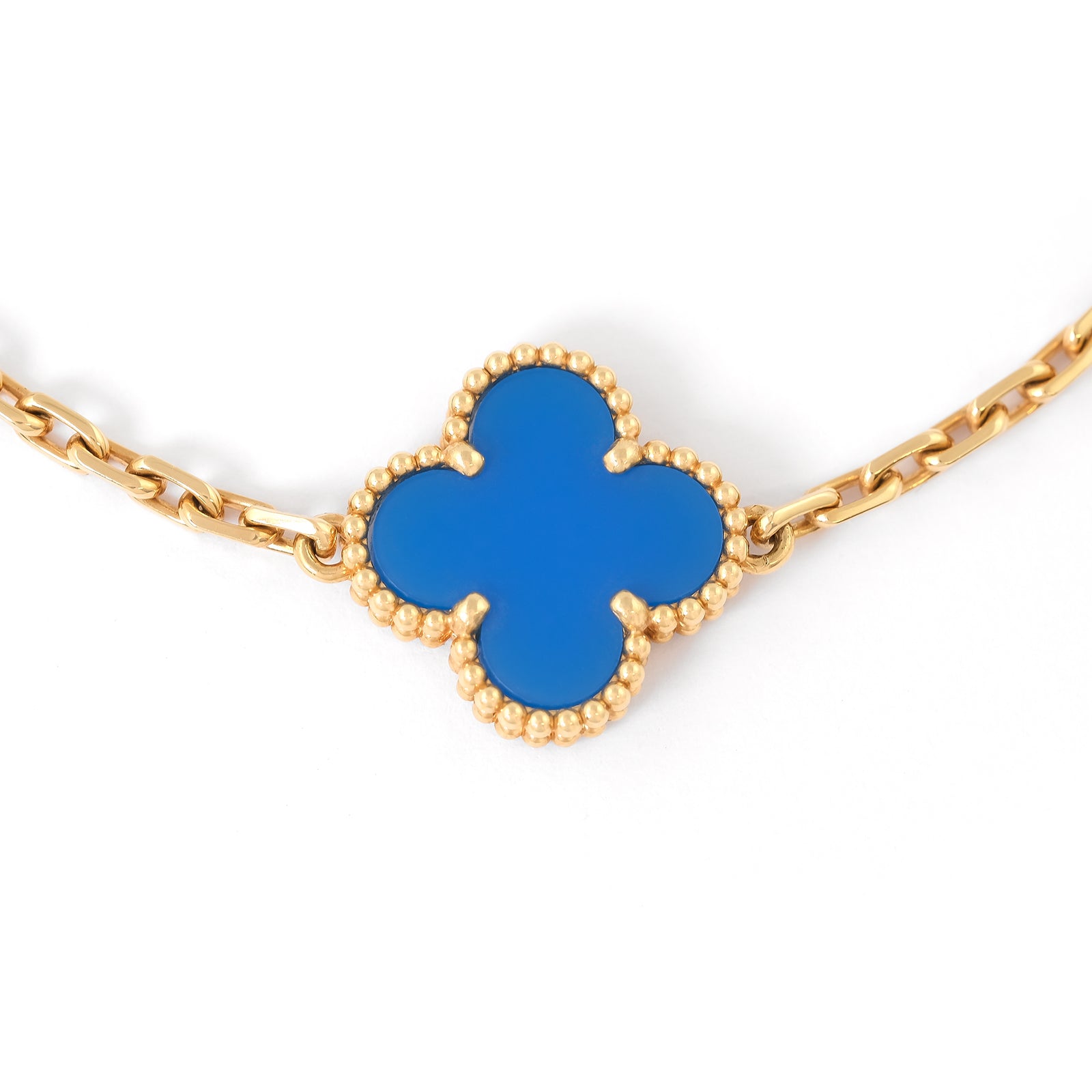 Van Cleef & Arpels Vintage Alhambra 5 Motif Agate Bracelet VCARP34900