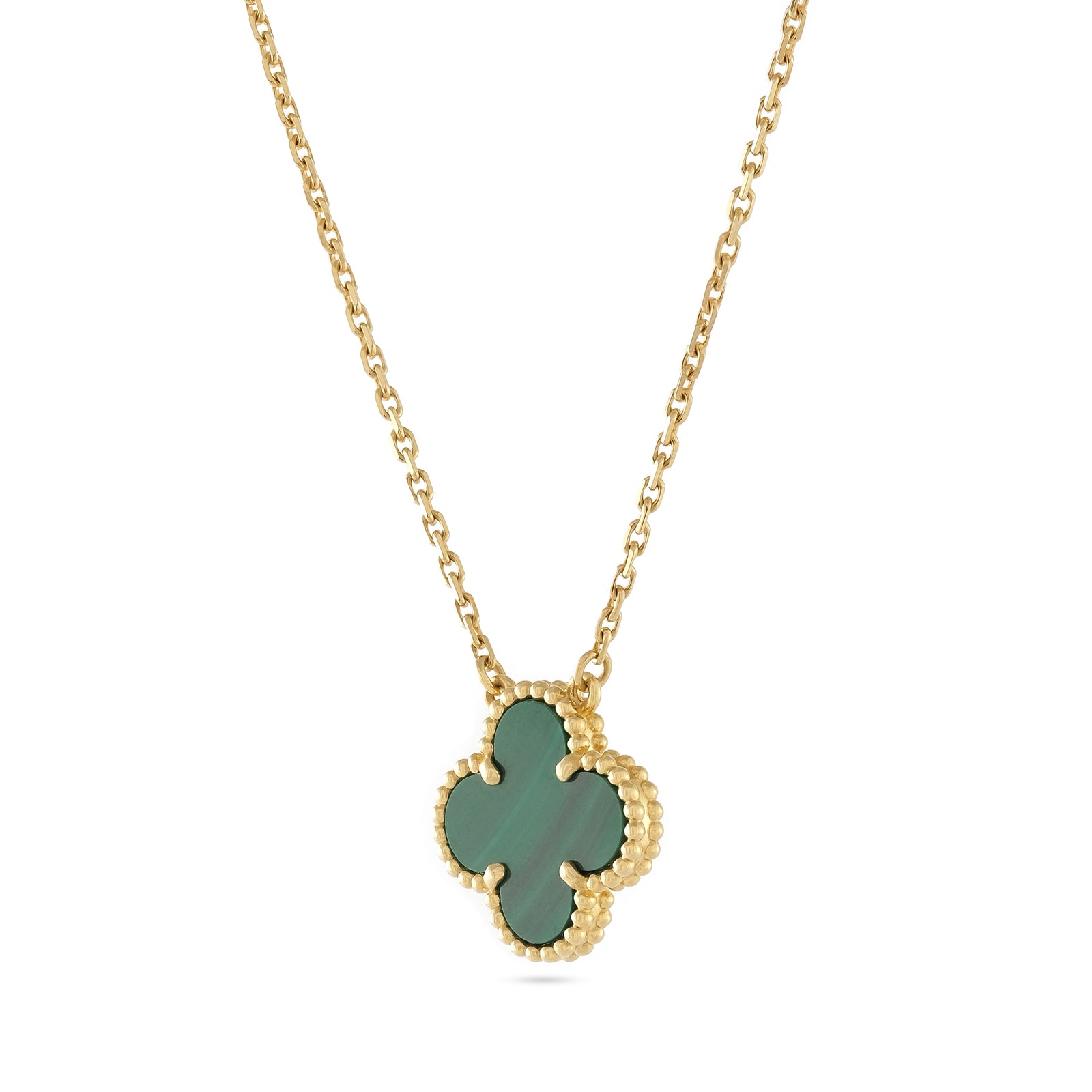 Van Cleef & Arpels Vintage Alhambra Green Malachite Necklace VCARO9VA00