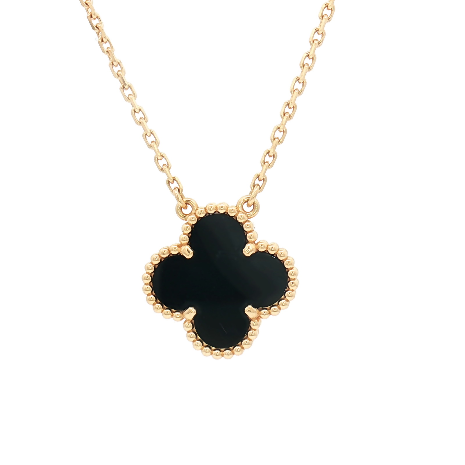 Van Cleef & Arpels Vintage Alhambra Onyx Necklace 