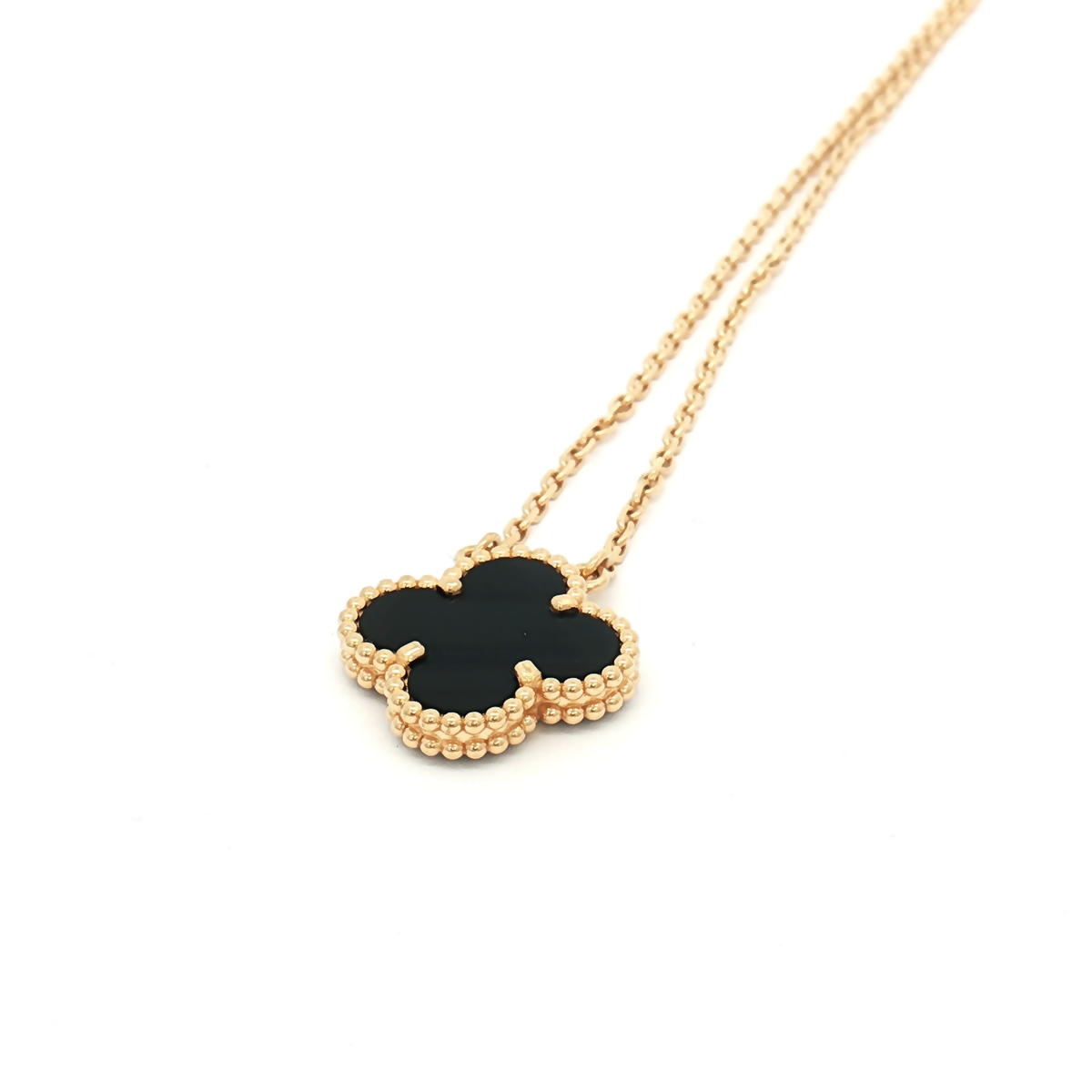 Van Cleef & Arpels Vintage Alhambra Onyx Necklace