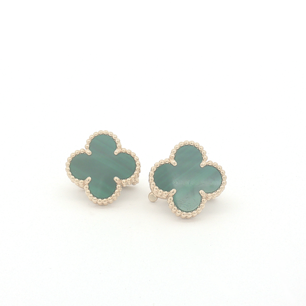 Van Cleef and Arpels Vintage Alhambra Malachite Earrings