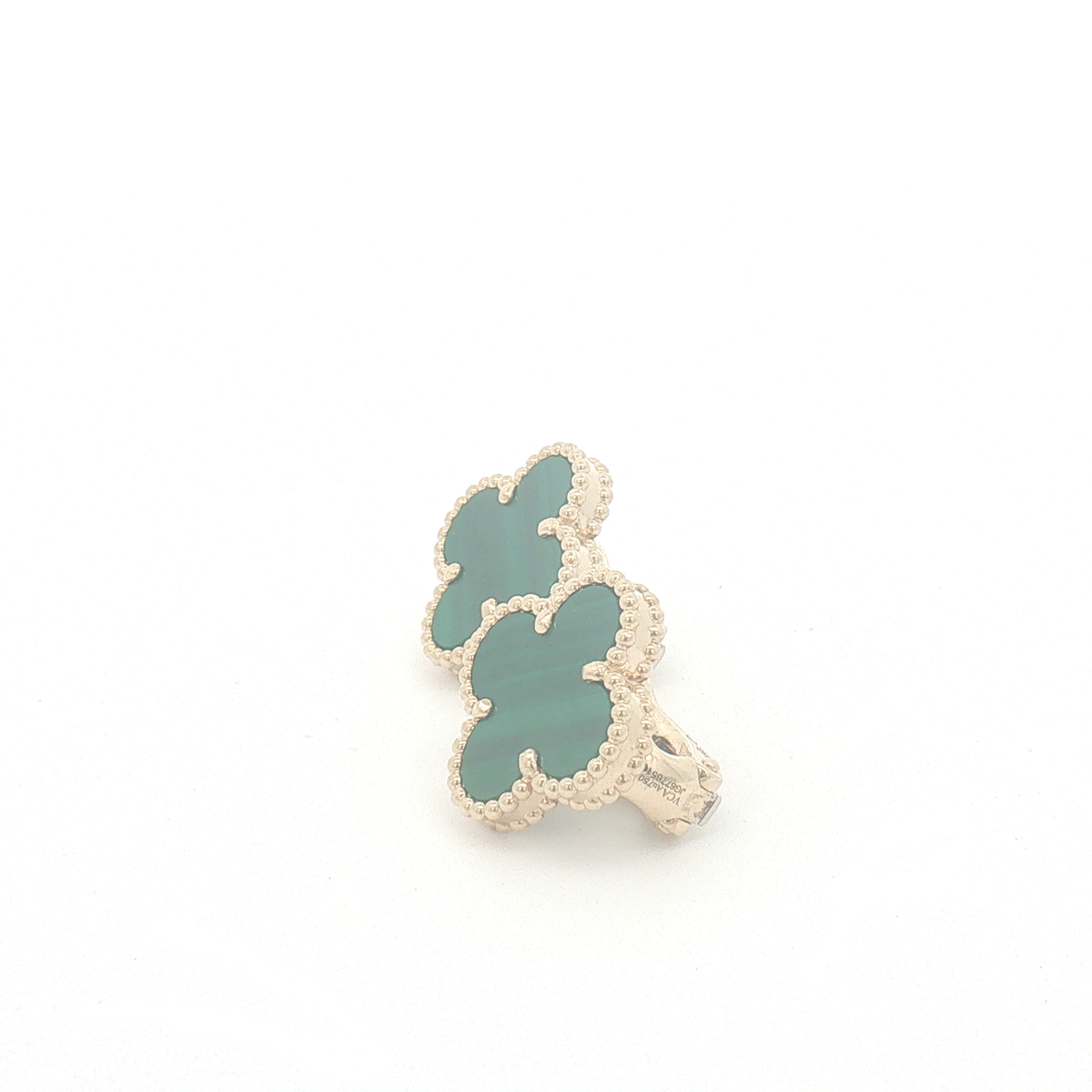 Van Cleef and Arpels Vintage Alhambra Malachite Earrings