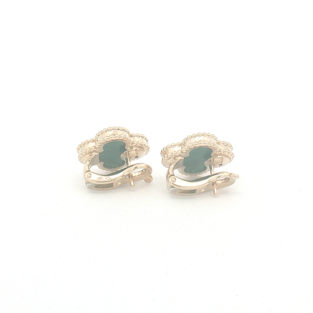 Van Cleef and Arpels Vintage Alhambra Malachite Earrings
