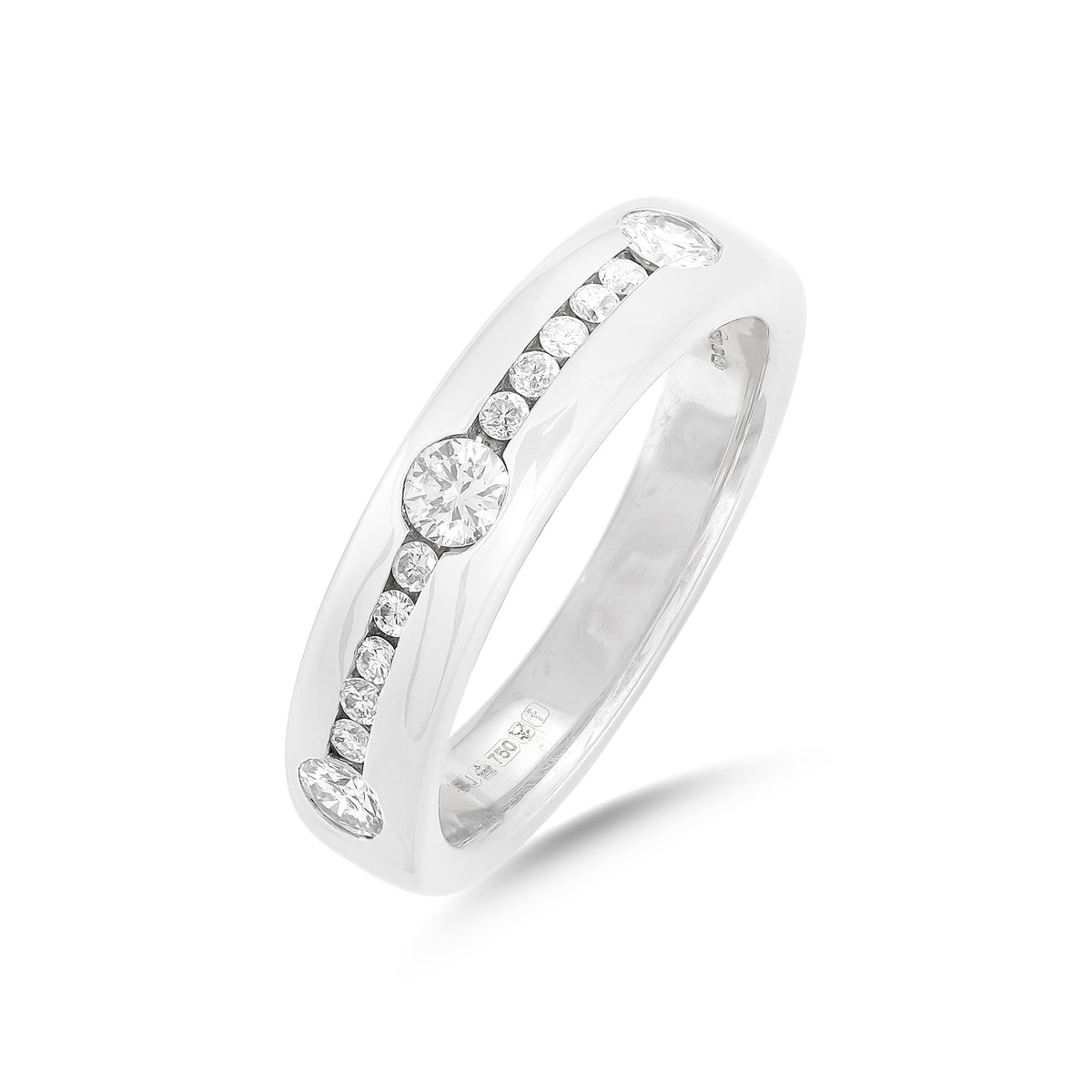 Vintage 18ct White Gold Diamond Half Eternity Ring