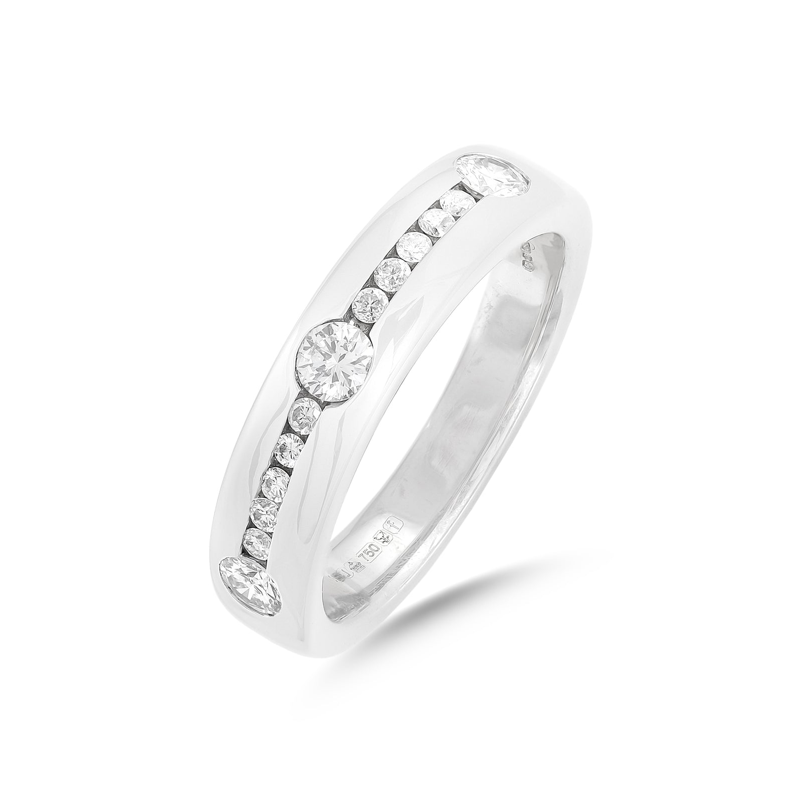 Vintage 18ct White Gold Diamond Half Eternity Ring