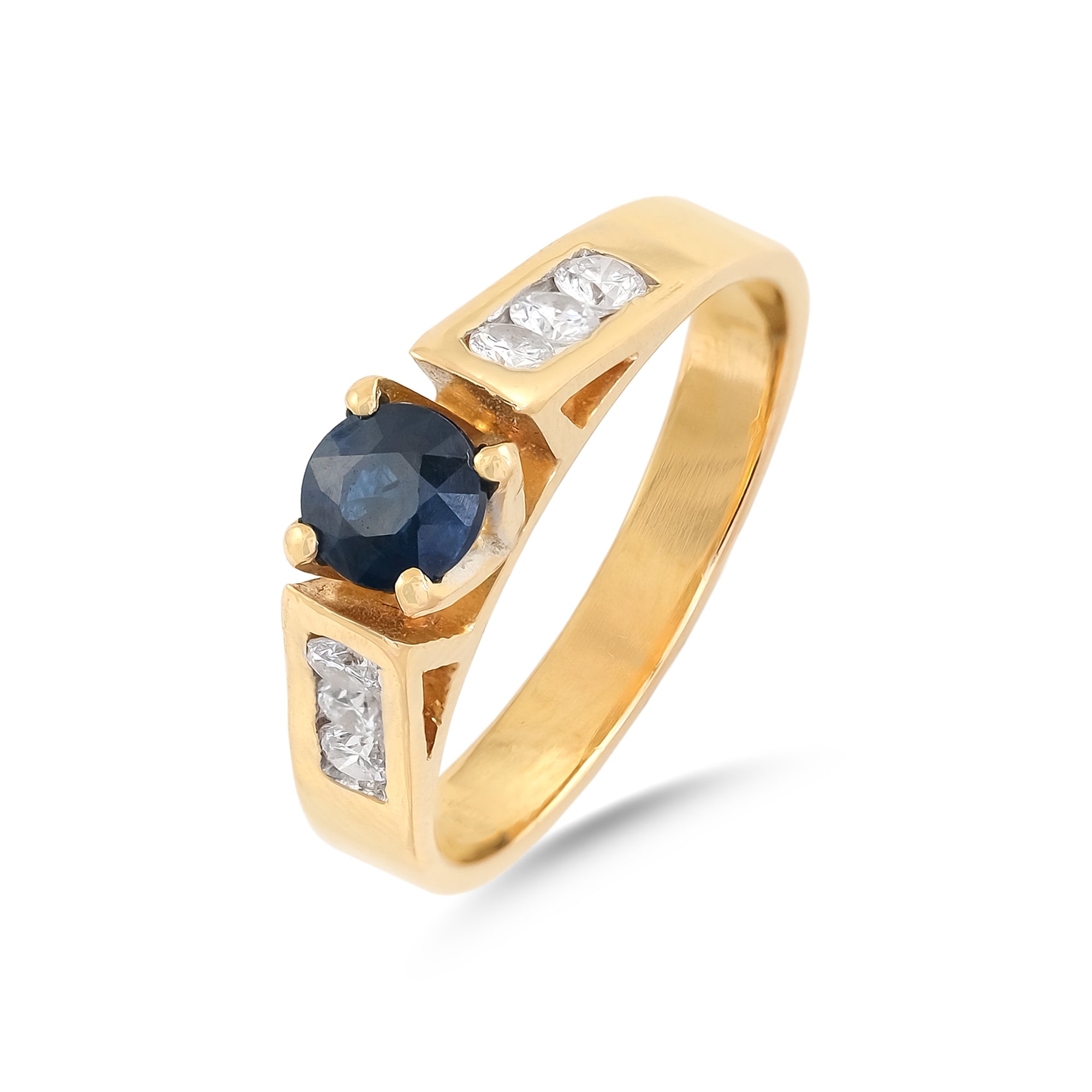 Vintage 18ct Yellow Gold Sapphire and Diamond Ring
