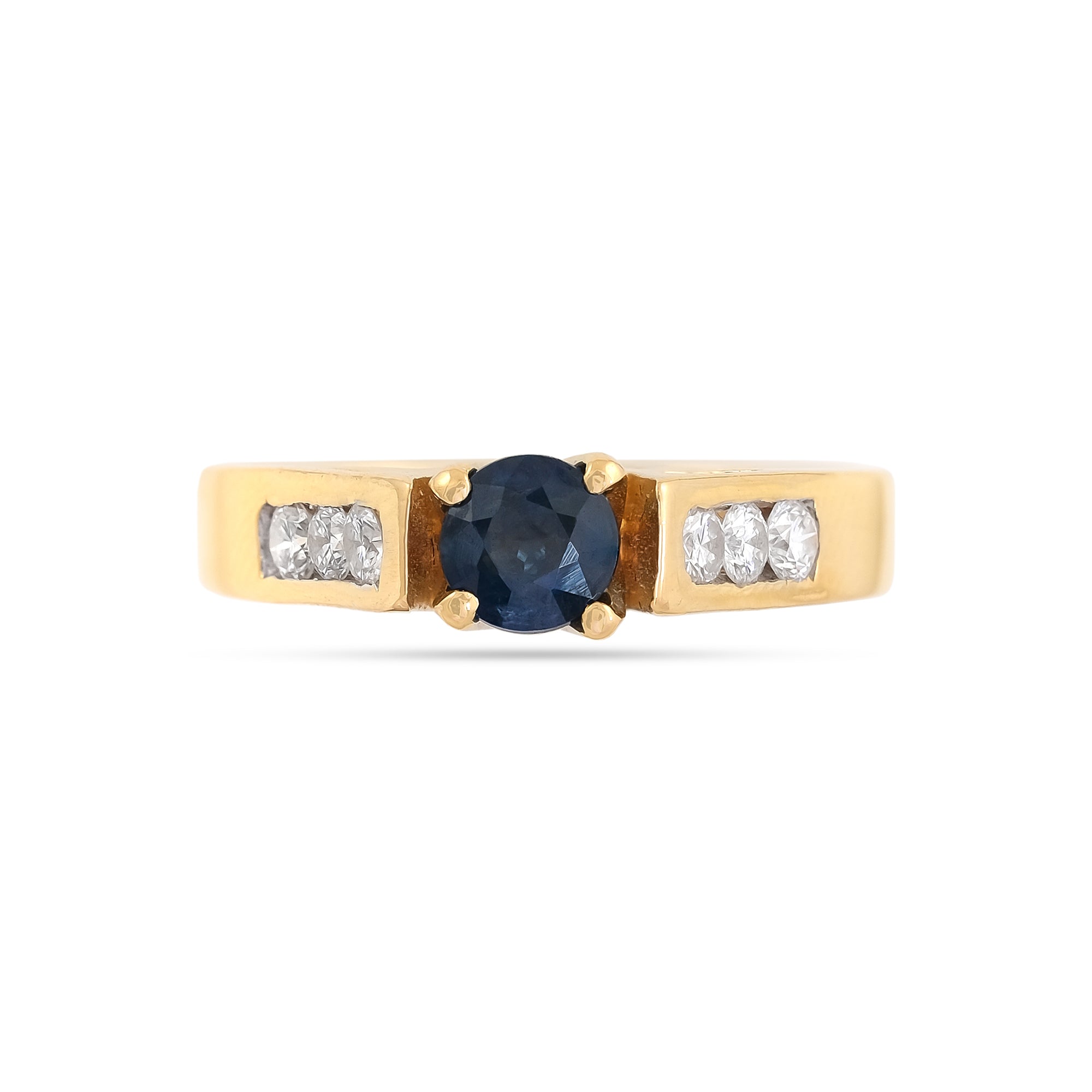 Vintage 18ct Yellow Gold Sapphire and Diamond Ring