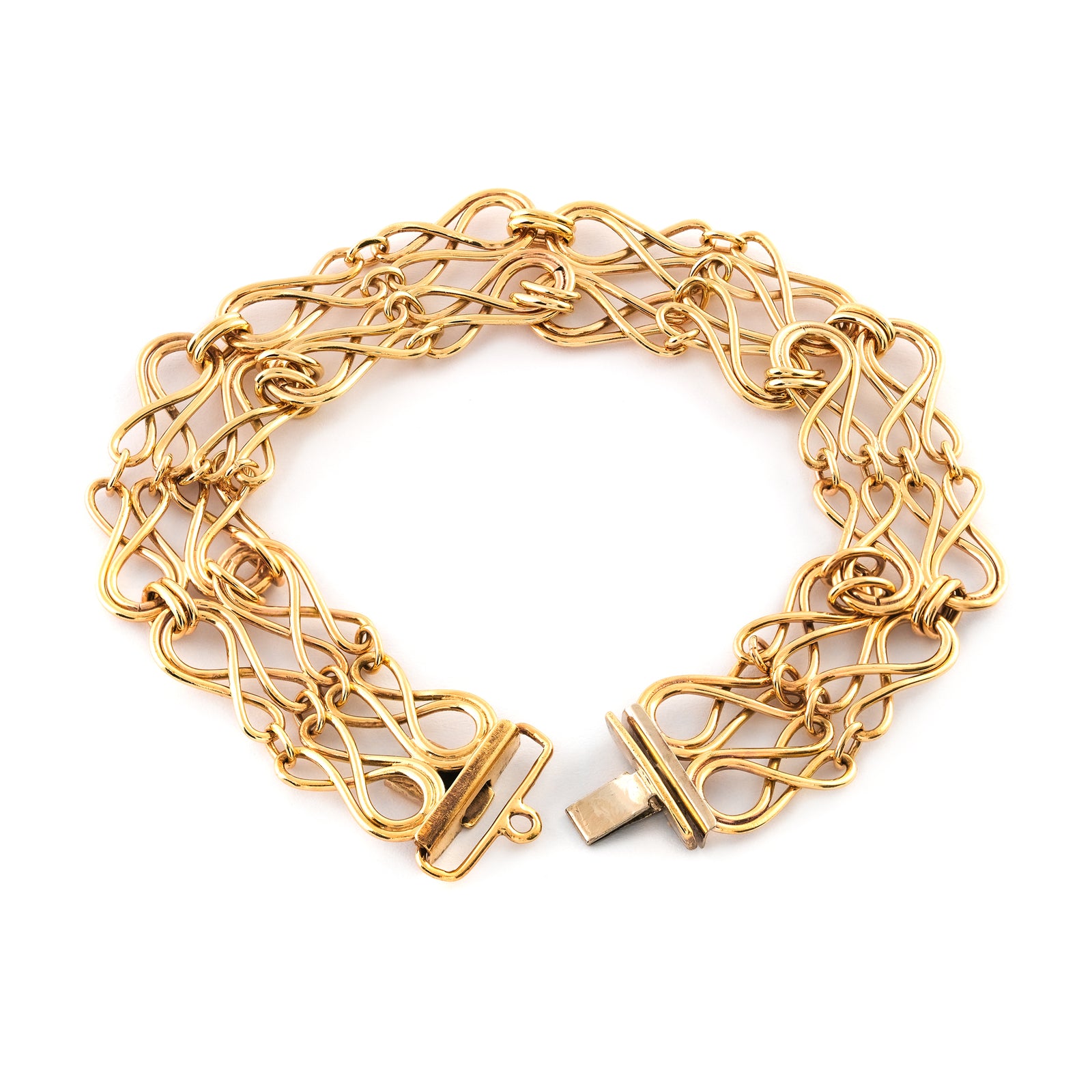 Vintage 9ct Yellow Gold Fancy Link Bracelet