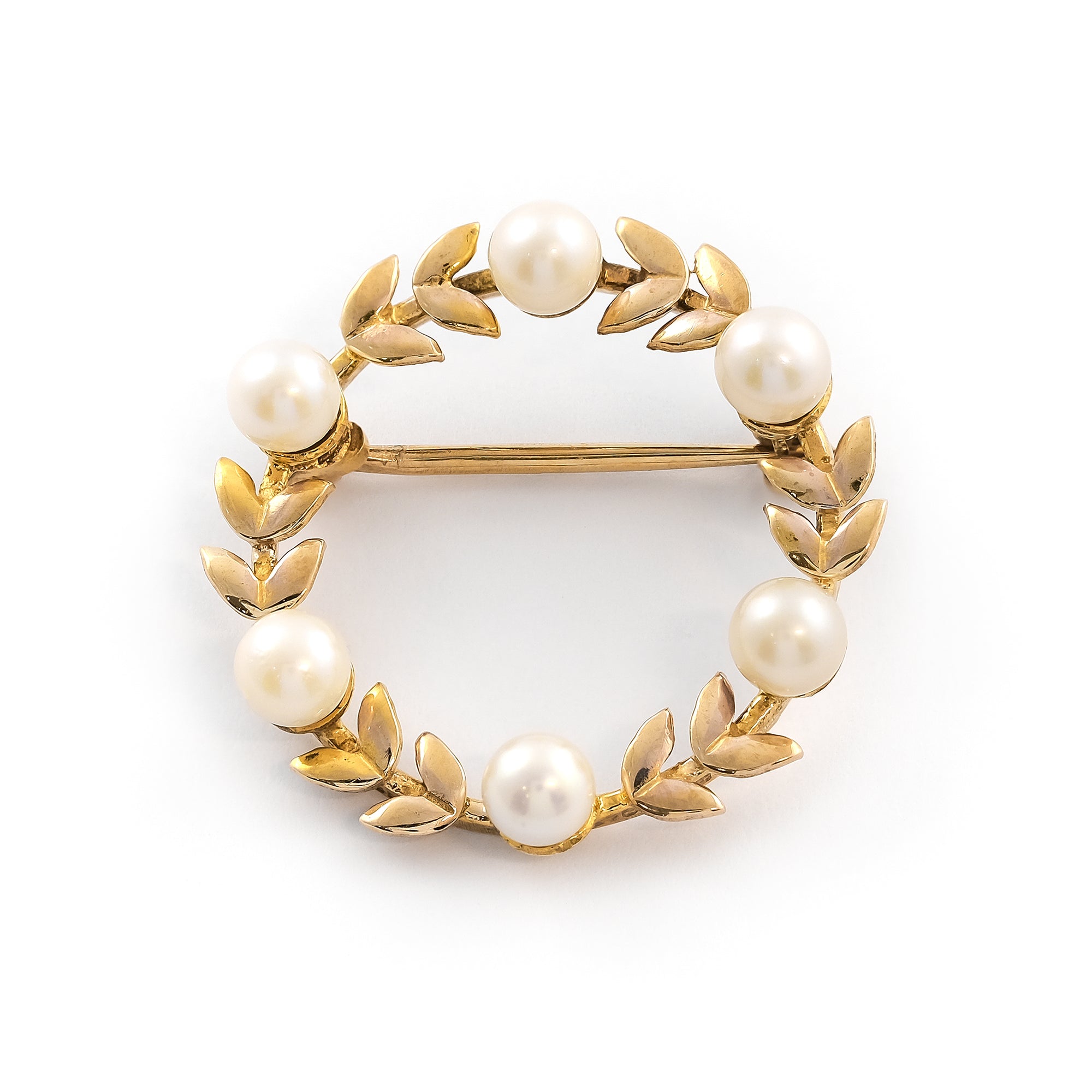 Vintage 9ct Yellow Gold Pearl Brooch
