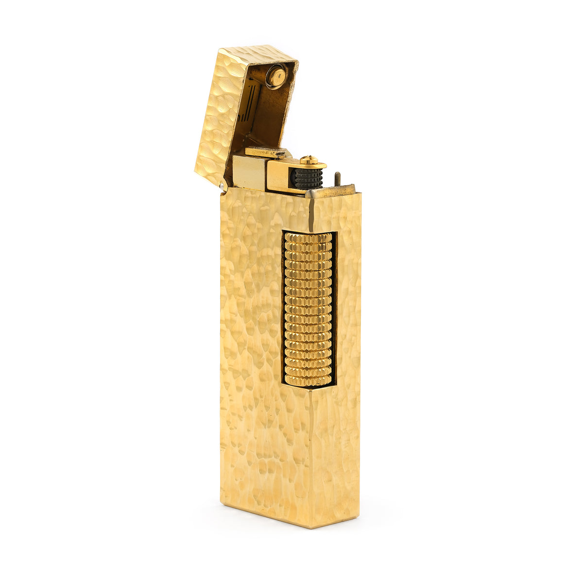 Vintage Dunhill Bark Texture Gold Plated Rollagas Lighter