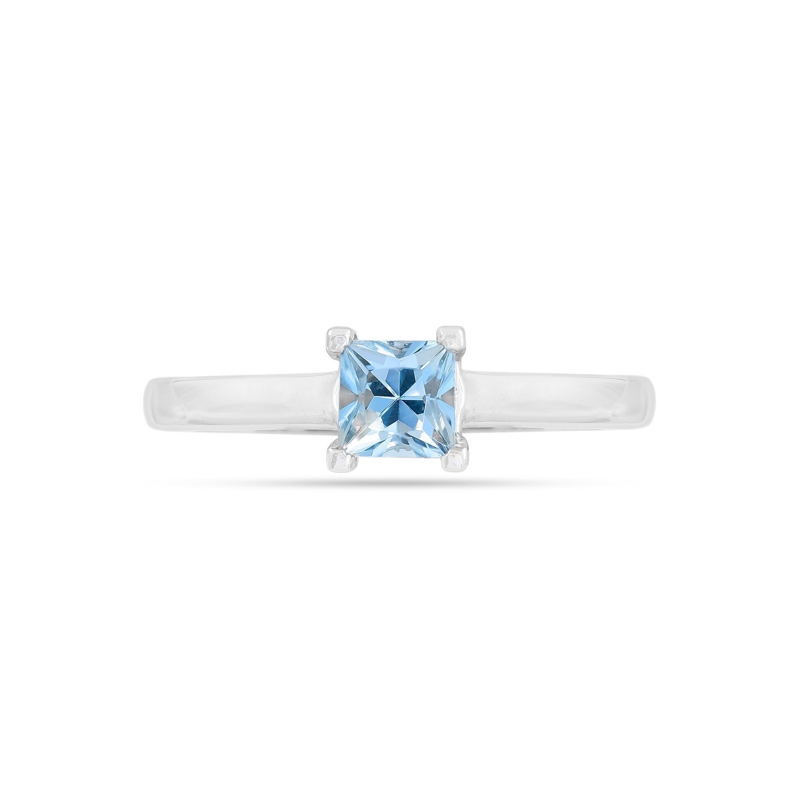 Vintage Platinum Aquamarine Solitaire Ring