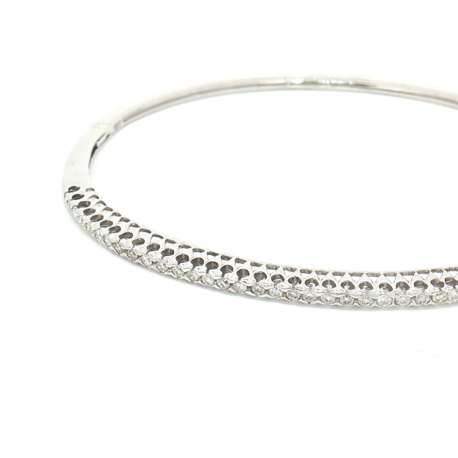 Vintage 14ct White Gold Diamond Bangle